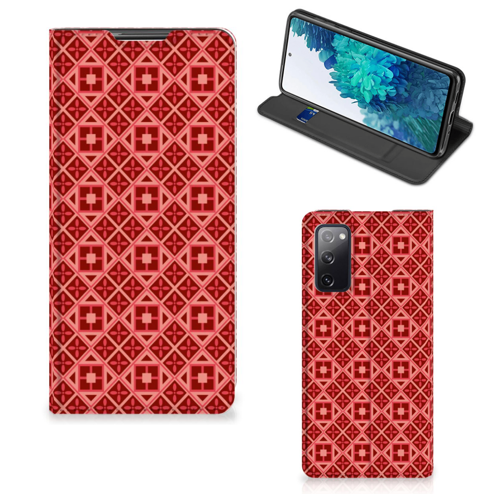 Samsung Galaxy S20 FE Hoesje met Magneet Batik Rood - B2C Telecom