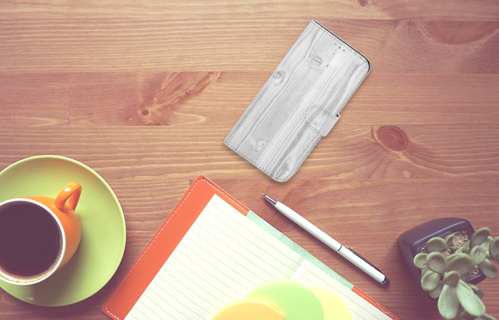 Samsung Galaxy A31 Book Style Case White Wood