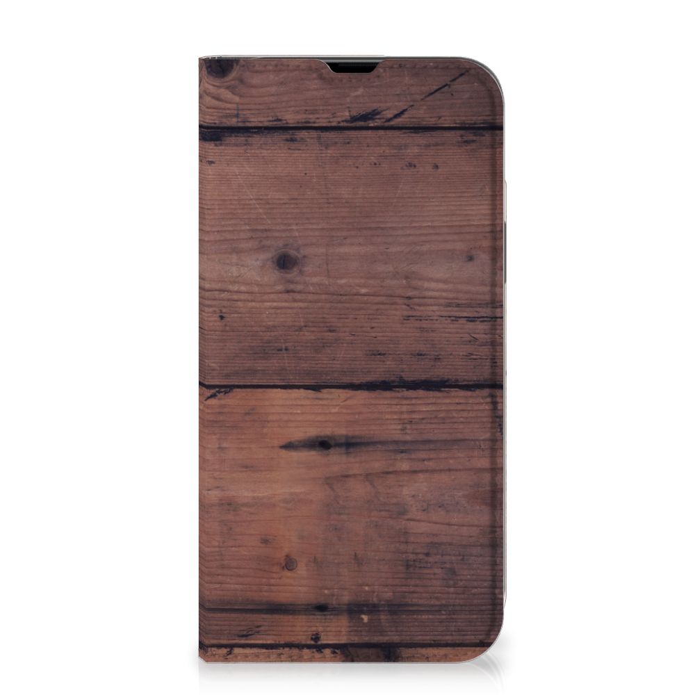iPhone 13 Pro Max Book Wallet Case Old Wood - B2C Telecom