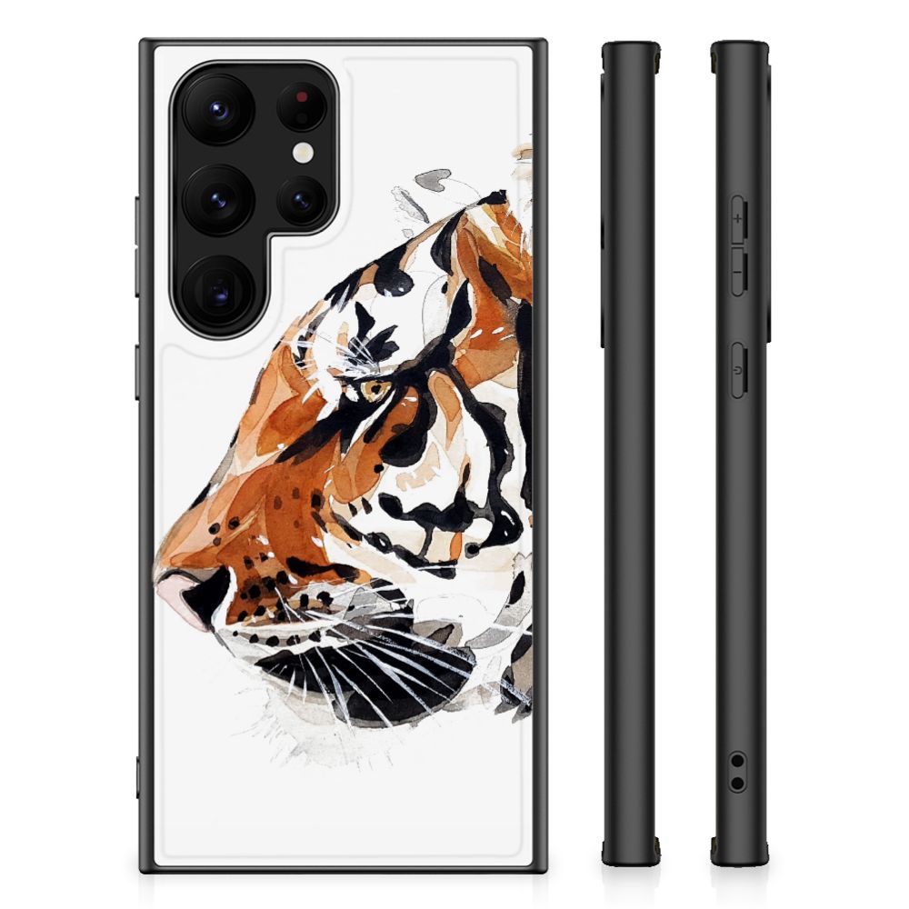 Kleurrijke Telefoonhoesje Samsung Galaxy S23 Ultra Watercolor Tiger B2C Telecom
