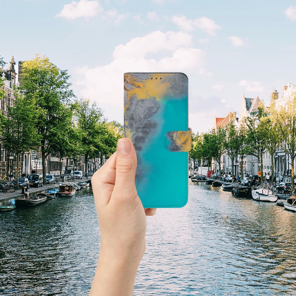 OnePlus Nord 2 5G Bookcase Marble Blue Gold