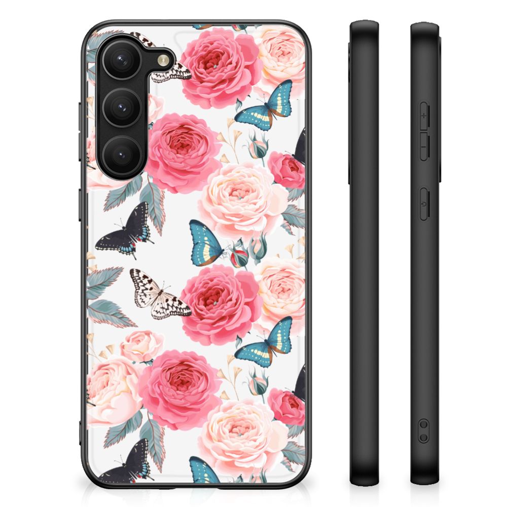 Samsung Galaxy S23 Plus Bloemen Hoesje Butterfly Roses