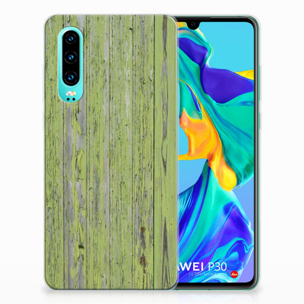 Huawei P30 Bumper Hoesje Green Wood