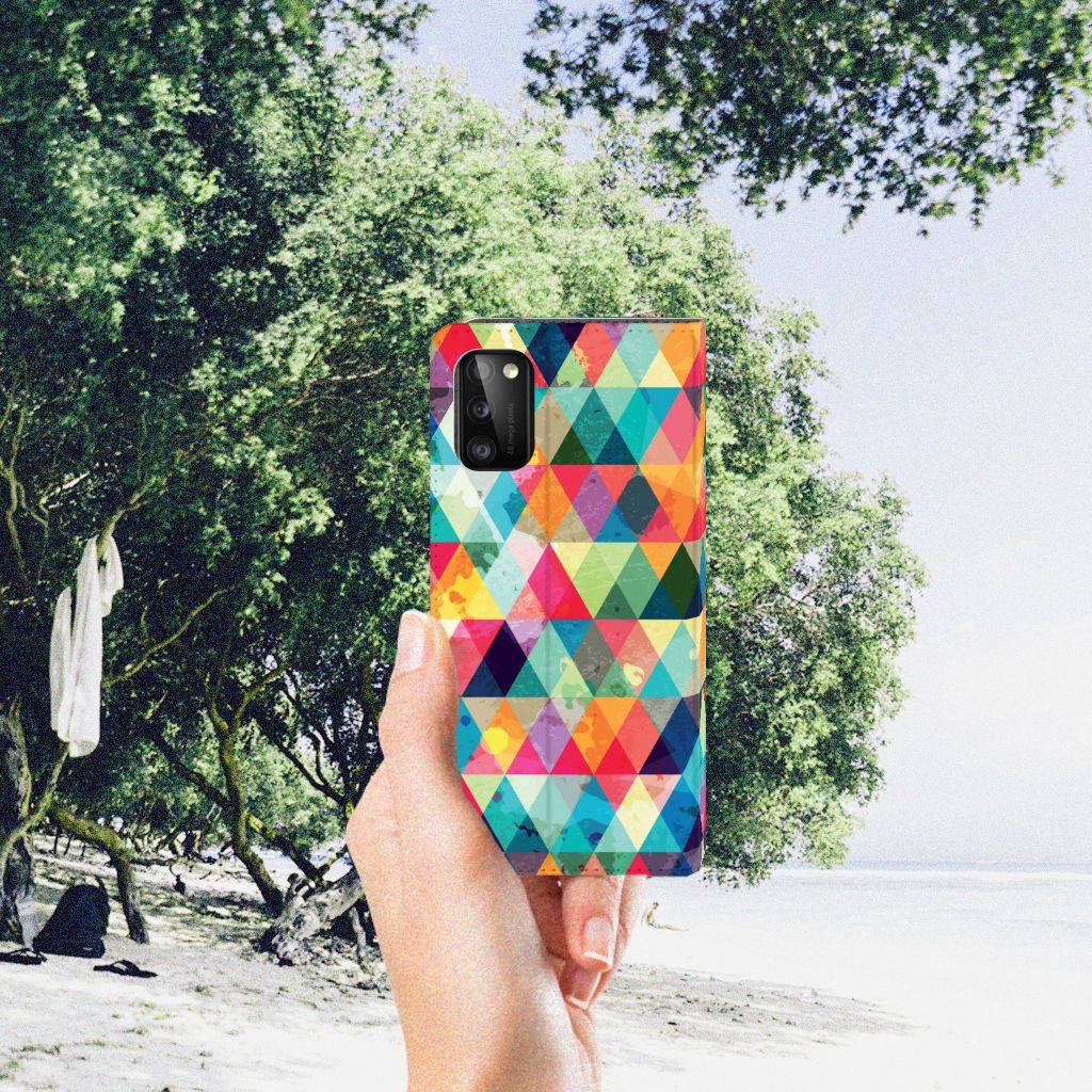 Samsung Galaxy A41 Hoesje met Magneet Geruit