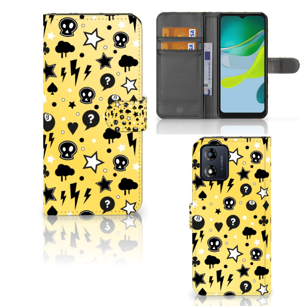 Telefoonhoesje met Naam Motorola Moto E13 4G Punk Geel