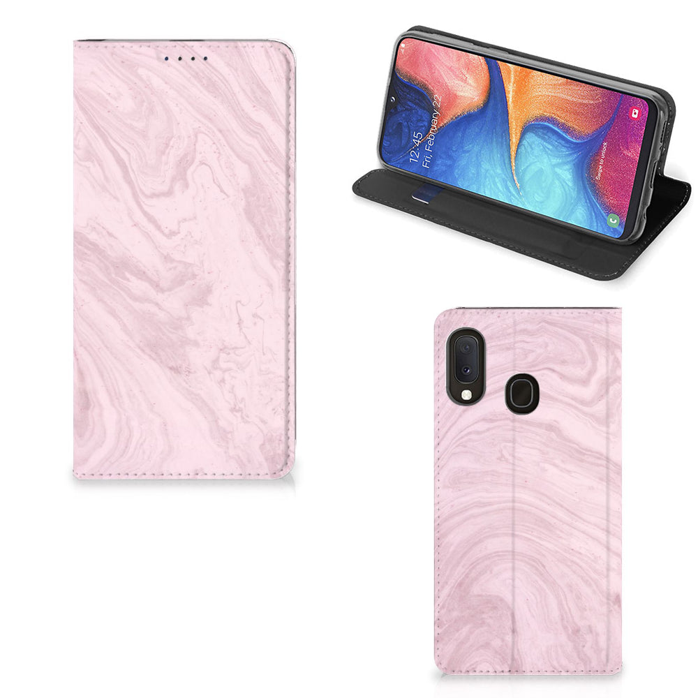Samsung Galaxy A20e Standcase Marble Pink - Origineel Cadeau Vriendin