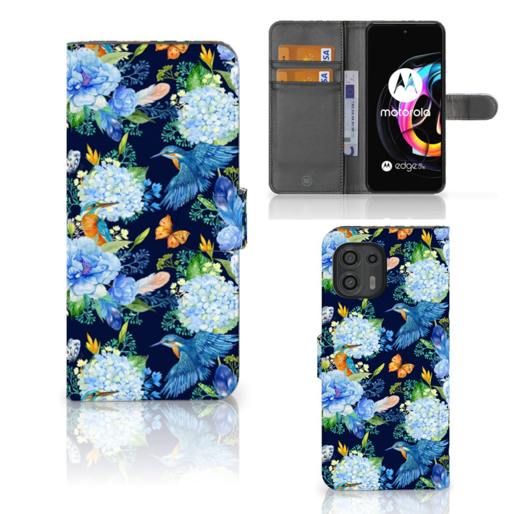 Telefoonhoesje met Pasjes voor Motorola Edge 20 Lite IJsvogel