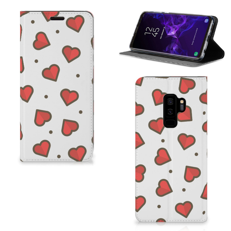 Samsung Galaxy S9 Plus Hoesje met Magneet Hearts