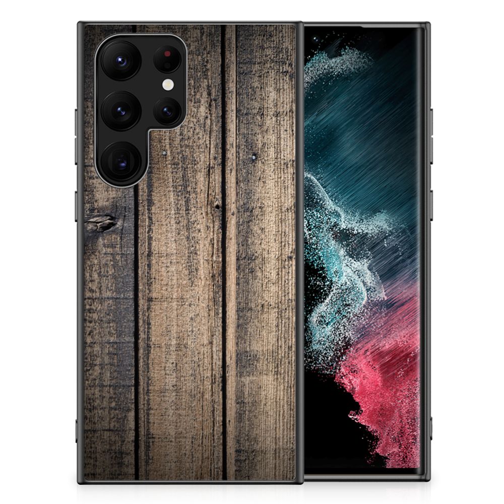 Samsung Galaxy S23 Ultra Houten Print Telefoonhoesje Steigerhout B2C Telecom