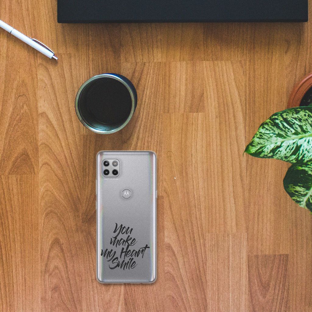 Motorola Moto G 5G Siliconen hoesje met naam Heart Smile B2C Telecom