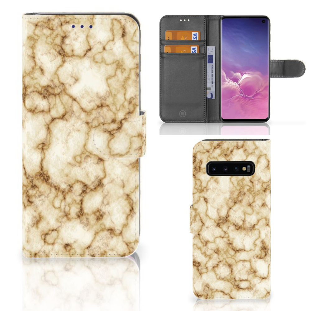 Samsung Galaxy S10 Bookcase Marmer Goud