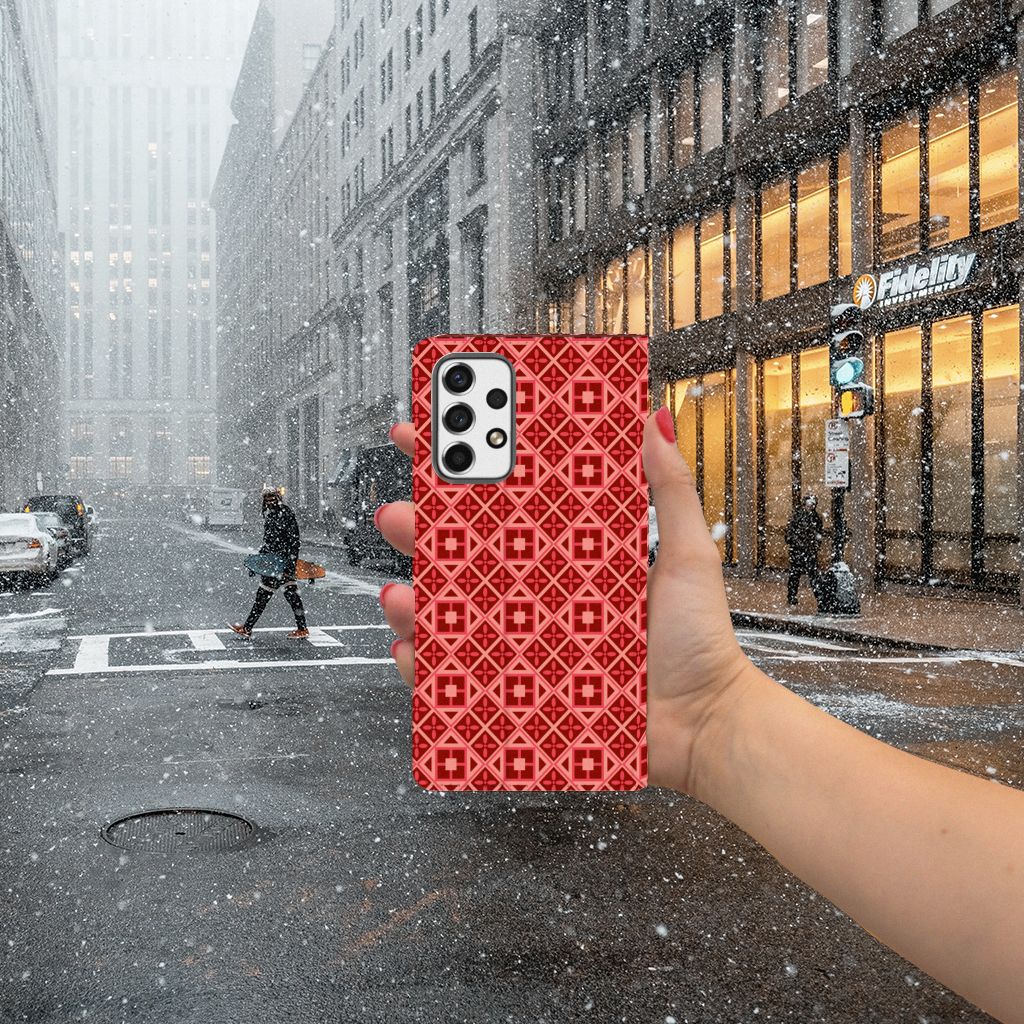 Samsung Galaxy A53 Hoesje met Magneet Batik Rood - B2C Telecom