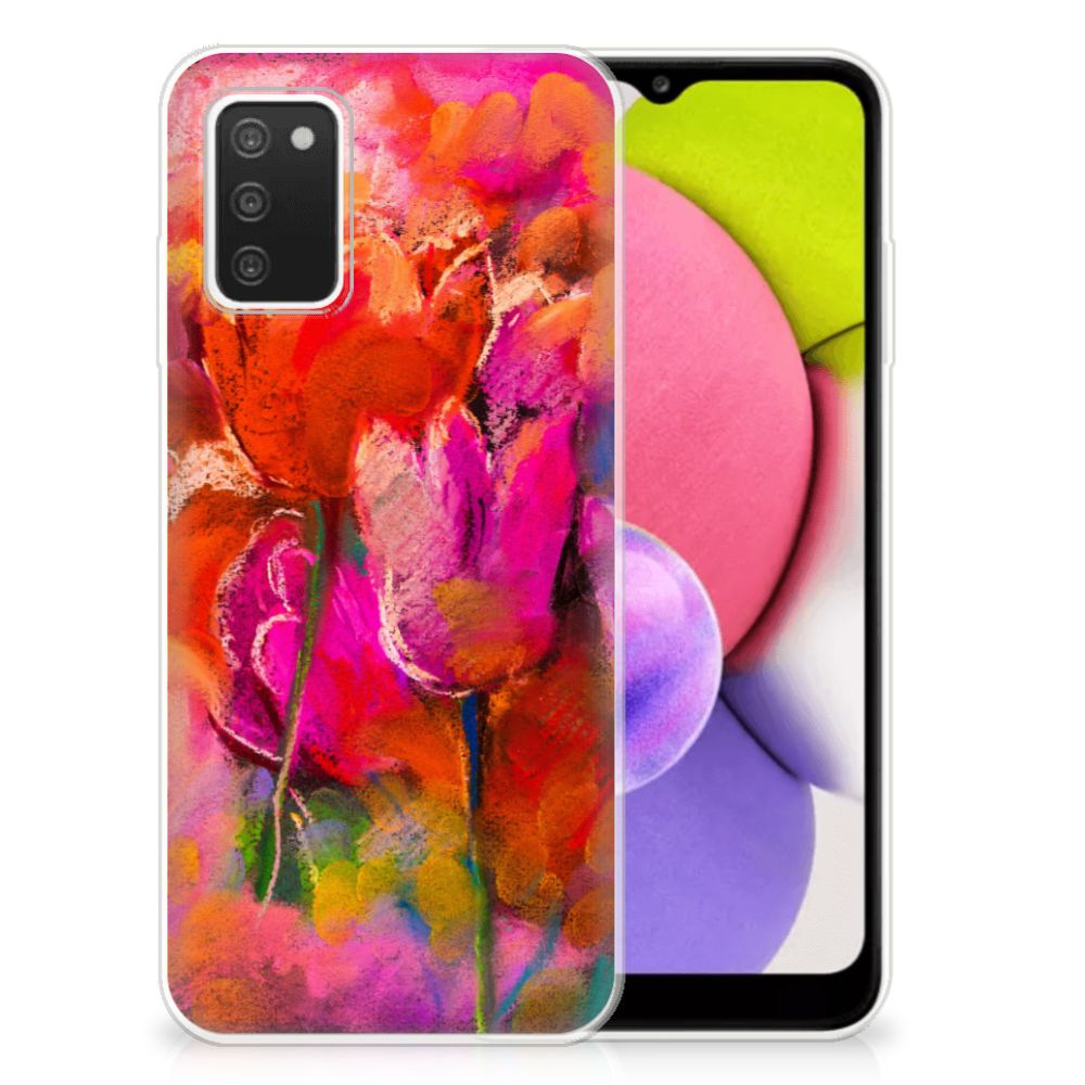 Hoesje maken Samsung Galaxy A03S Tulips B2C Telecom