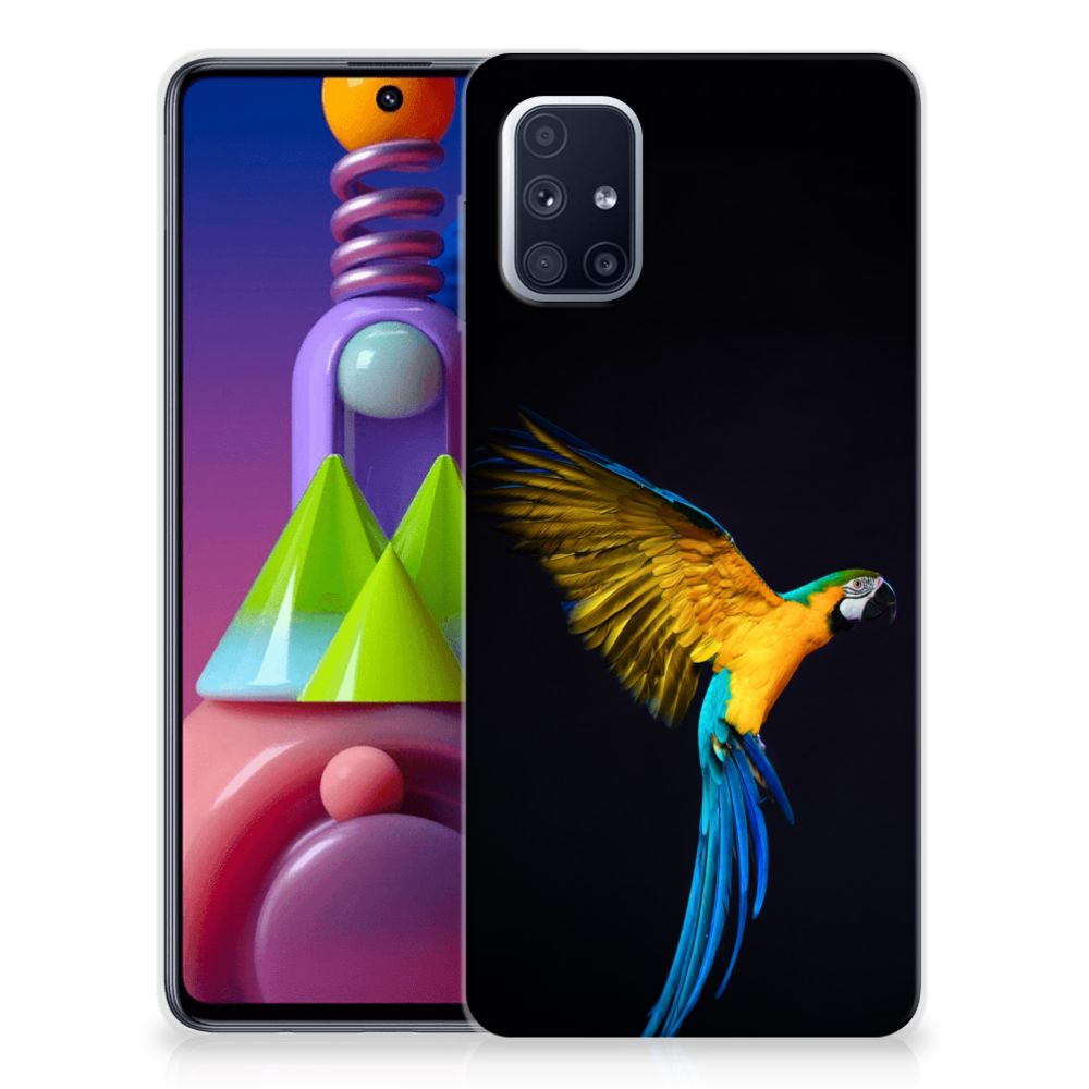 Samsung Galaxy M51 TPU Hoesje Papegaai