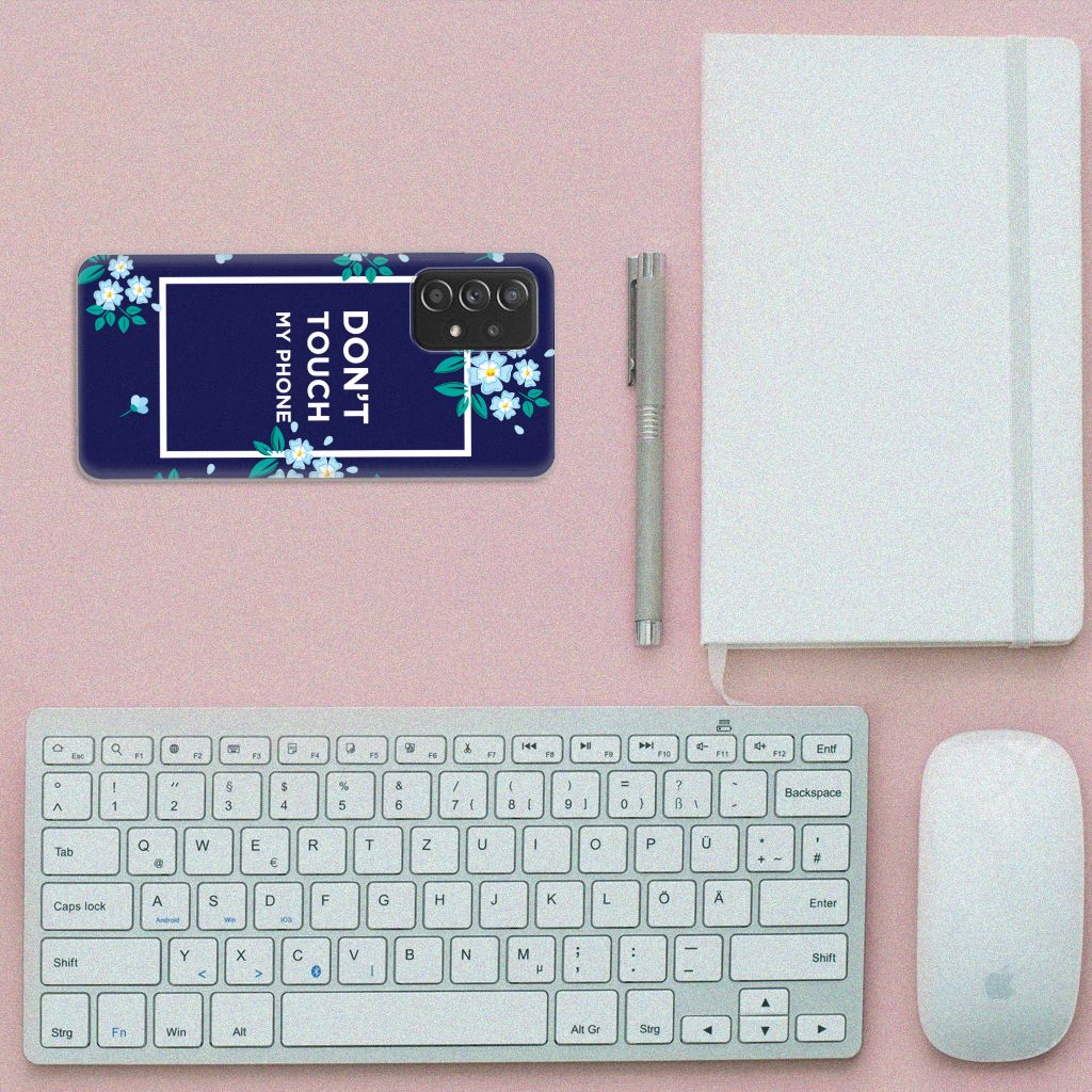 Samsung Galaxy A52 (5G/4G) Silicone-hoesje Flowers Blue DTMP B2C Telecom