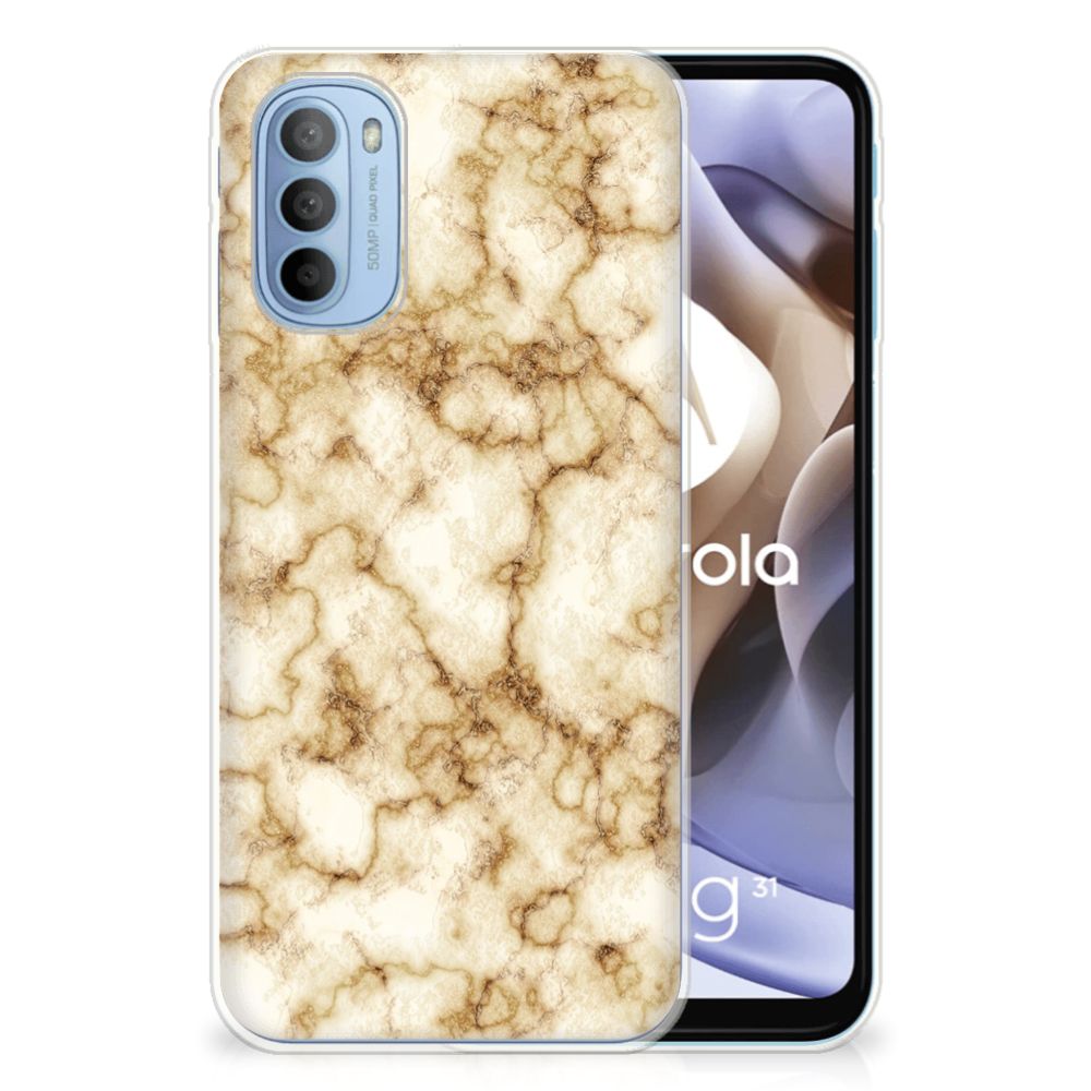 Motorola Moto G31 | G41 TPU Siliconen Hoesje Marmer Goud B2C Telecom