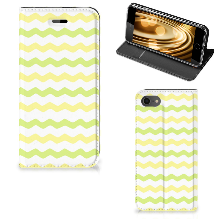 iPhone 7 | 8 | SE (2020) | SE (2022) Hoesje met Magneet Waves Yellow