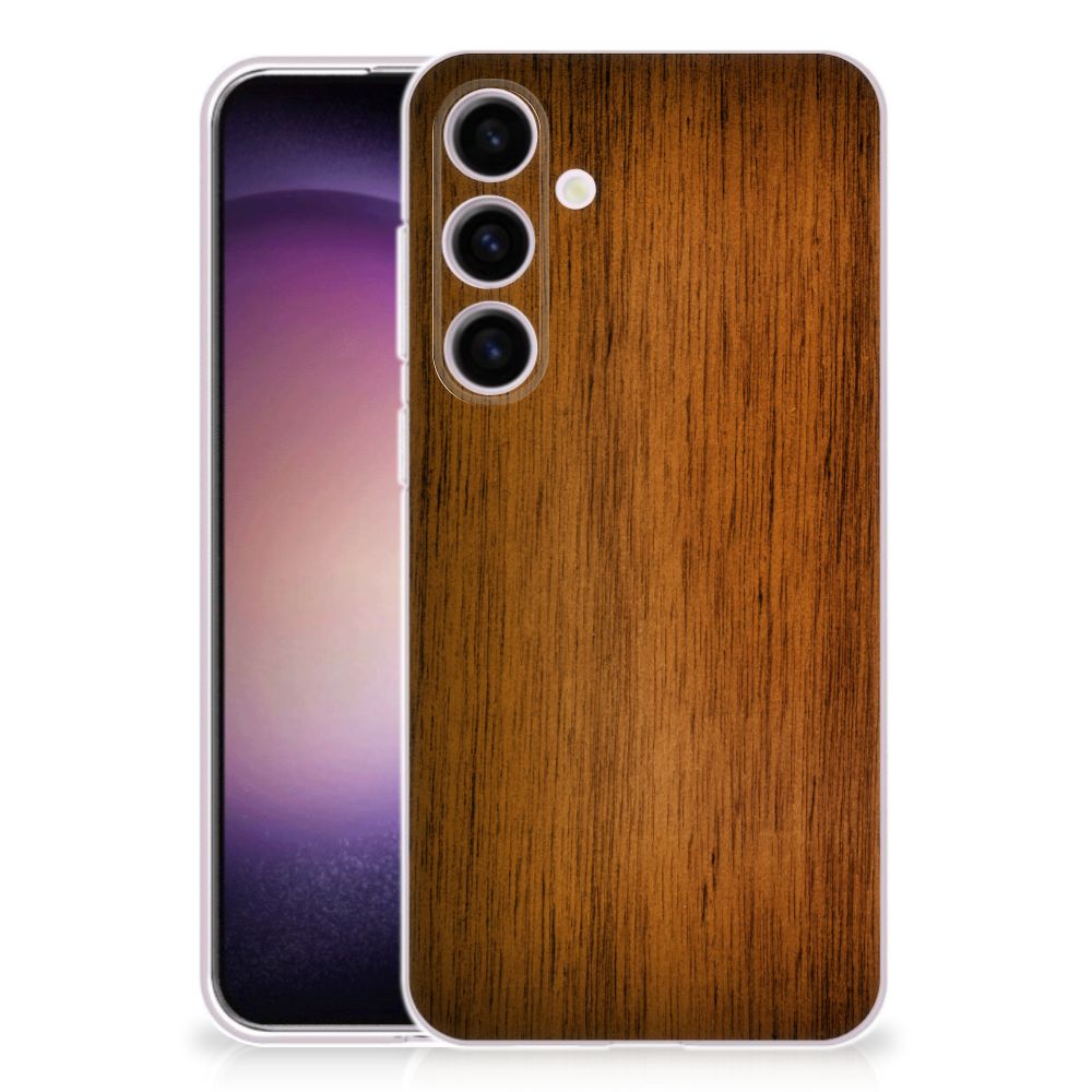 Samsung Galaxy S24 Bumper Hoesje Donker Hout