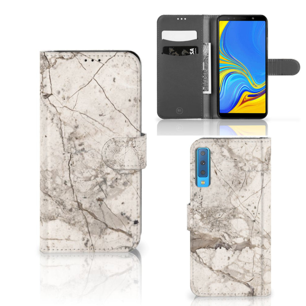 Samsung Galaxy A7 (2018) Bookcase Marmer Beige