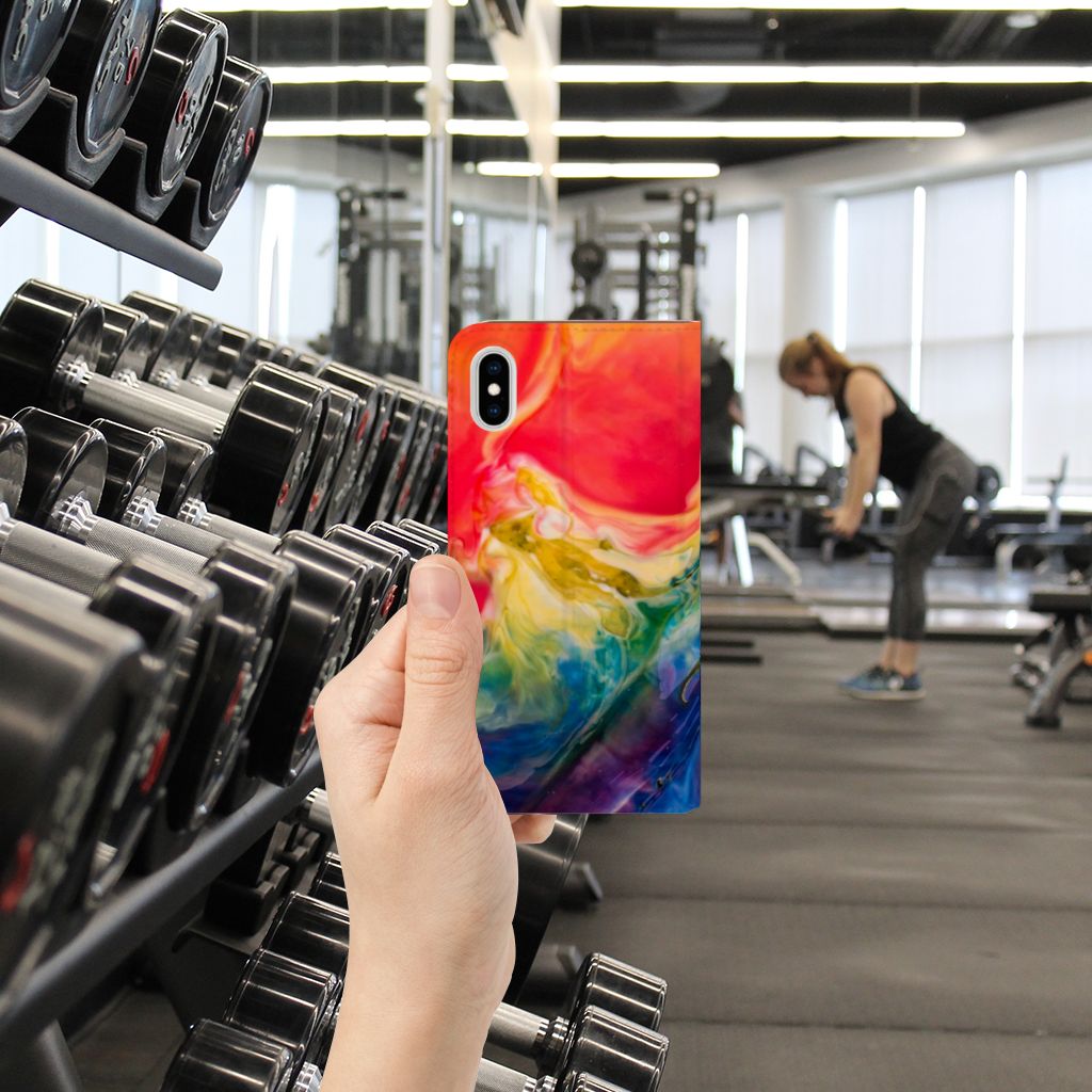 Bookcase Apple iPhone Xs Max Watercolor Dark