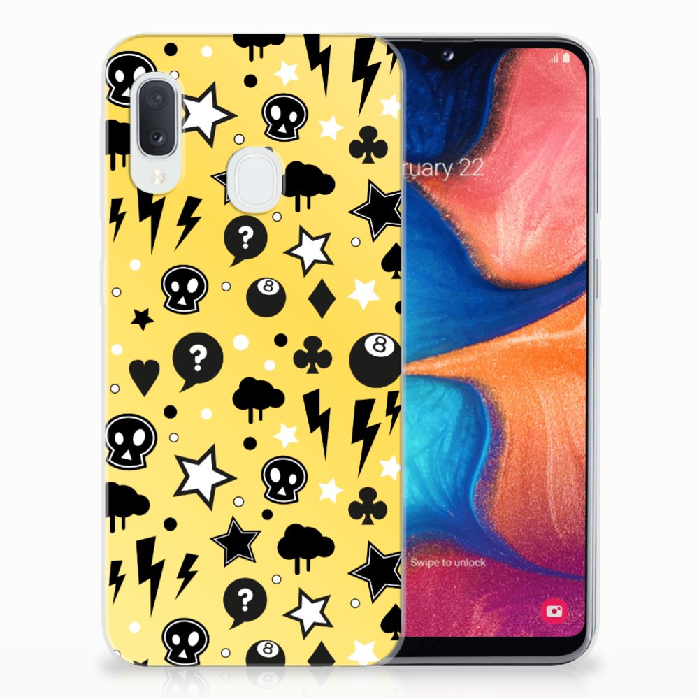 Silicone Back Case Samsung Galaxy A20e Punk Geel