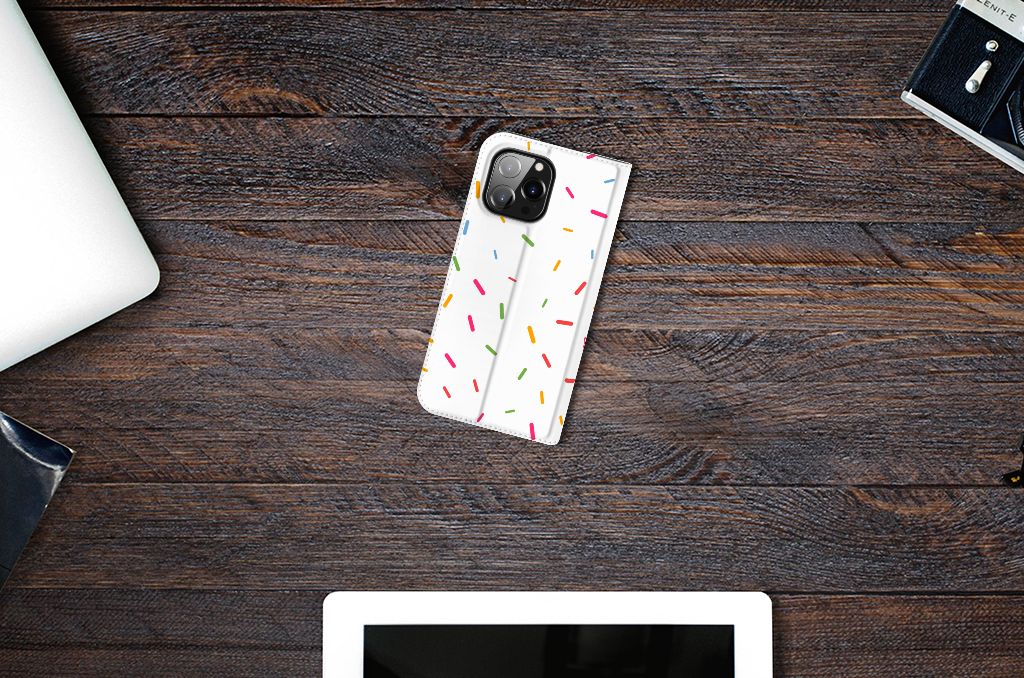 iPhone 14 Pro Max Flip Style Cover Donut Roze
