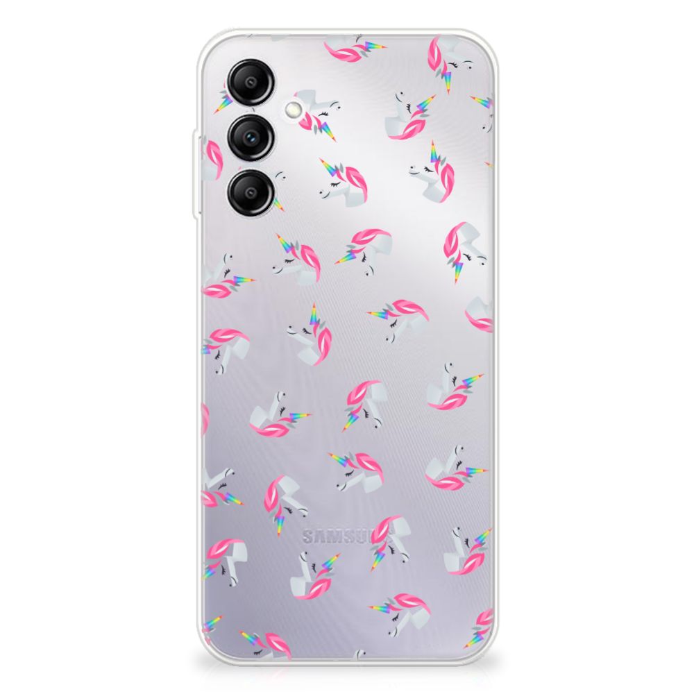 TPU bumper voor Samsung Galaxy A14 5G Unicorns met schattige eenhoorns in vrolijke kleuren