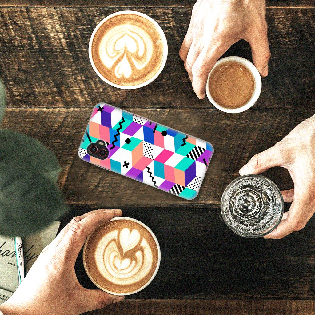 Samsung Galaxy Xcover 6 Pro TPU Hoesje Blokken Kleurrijk B2C Telecom