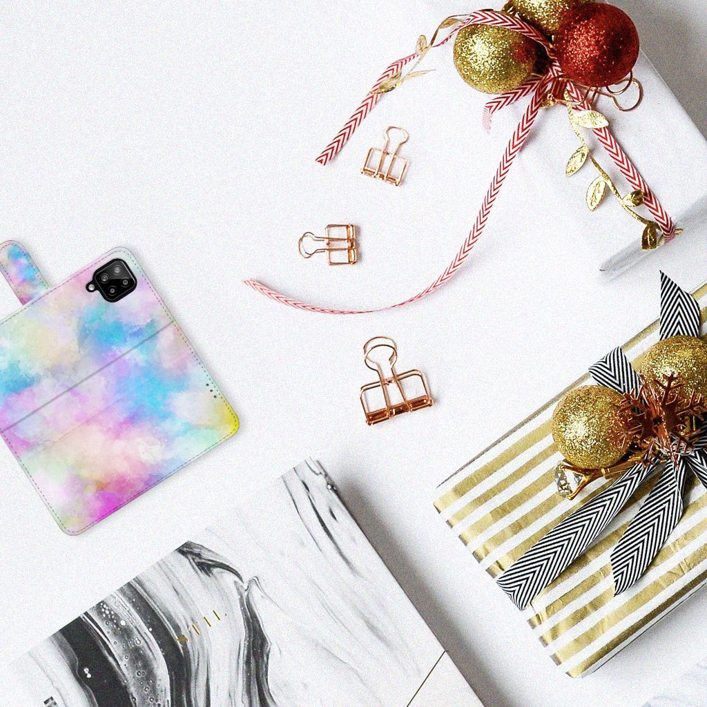 Hoesje Samsung Galaxy A22 4G | M22 Watercolor Light met kleurrijk ontwerp en pasjeshouder.