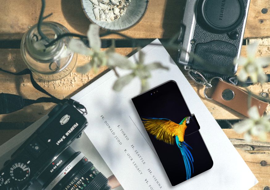 Samsung Galaxy A20s Telefoonhoesje met Pasjes Papegaai