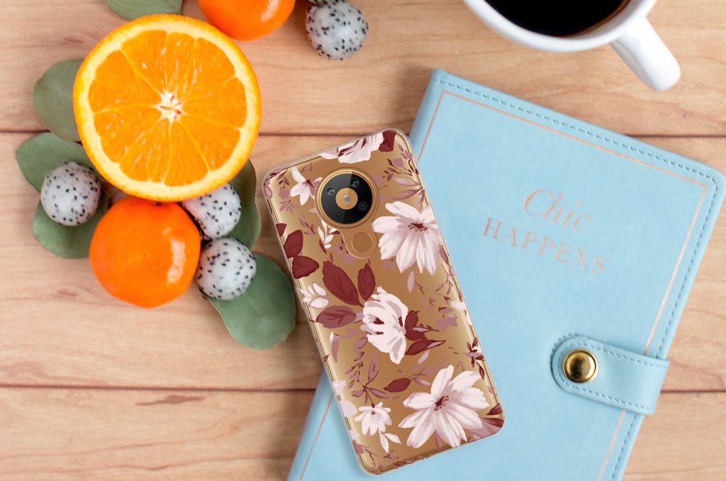 Hoesje maken Nokia 5.3 Watercolor Flowers B2C Telecom