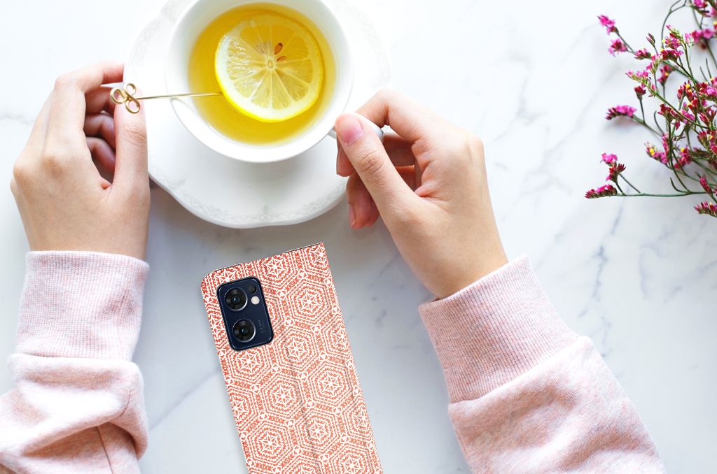 OPPO Find X5 Lite | Reno7 5G Hoesje met Magneet Pattern Orange - B2C Telecom