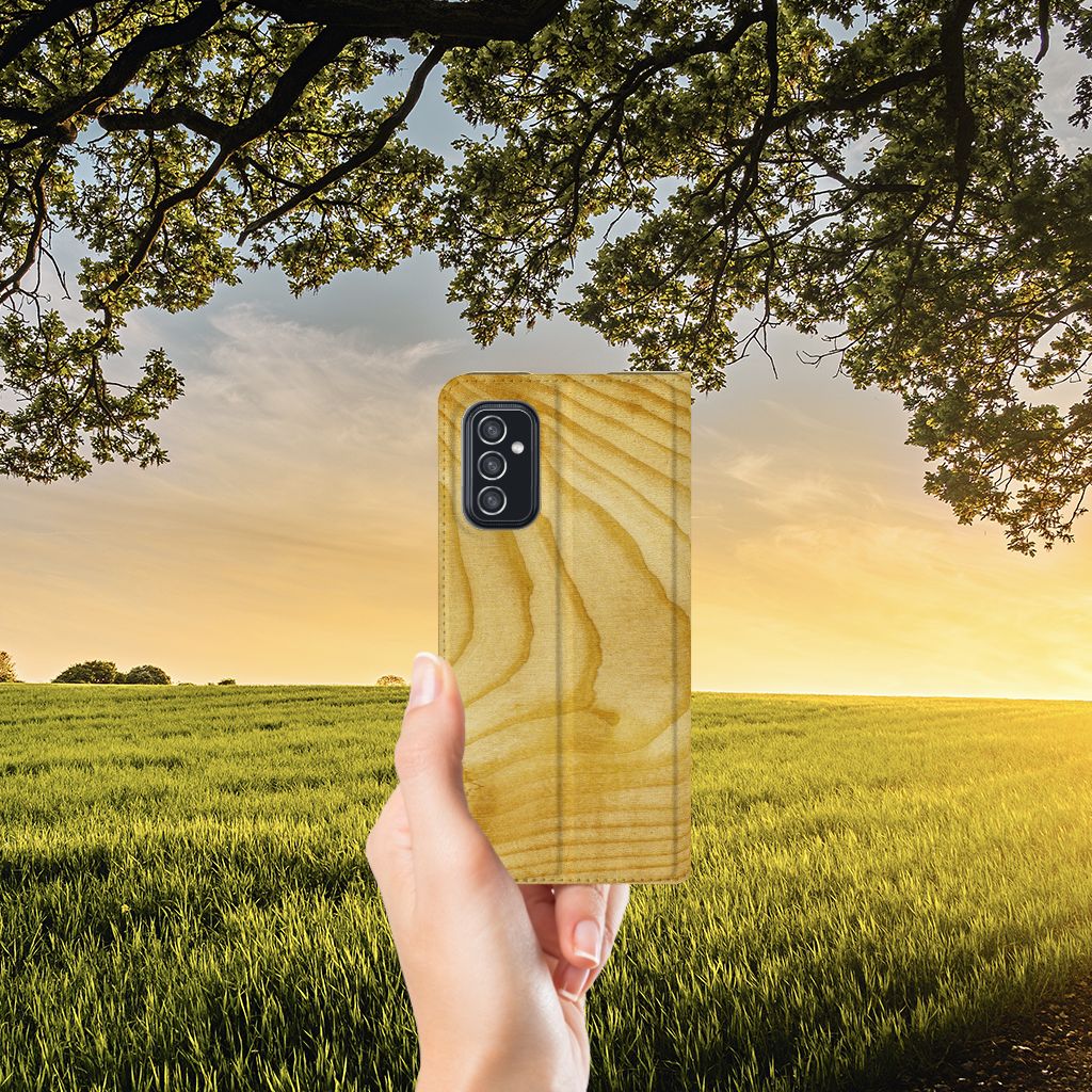Samsung Galaxy M52 Book Wallet Case Licht Hout - B2C Telecom