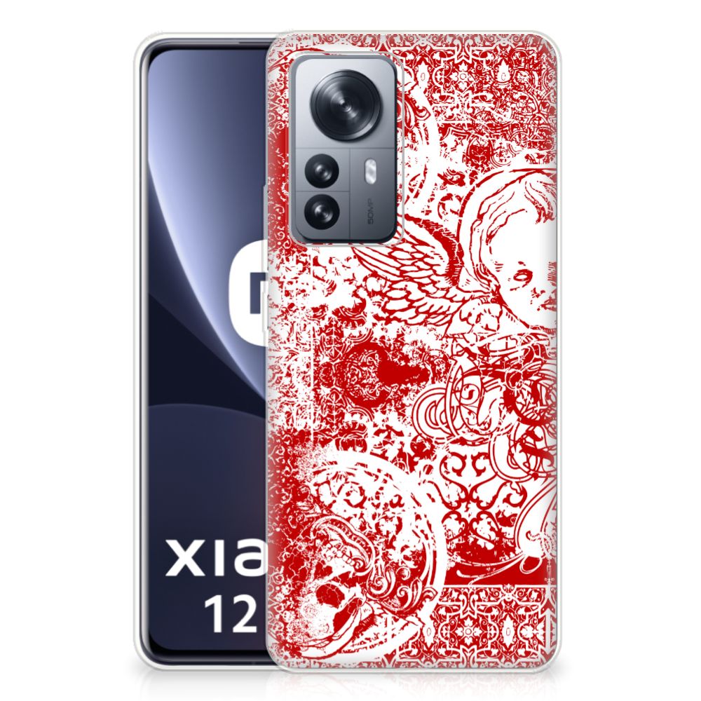 Silicone Back Case Xiaomi 12 Pro Angel Skull Rood B2C Telecom