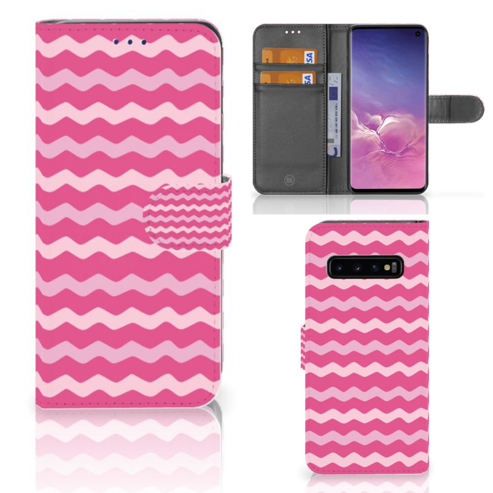 Samsung Galaxy S10 Telefoon Hoesje Waves Pink