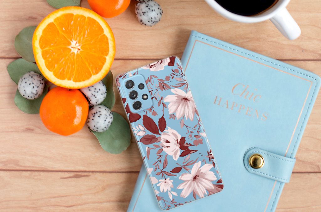 Hoesje maken Samsung Galaxy A72 Watercolor Flowers B2C Telecom
