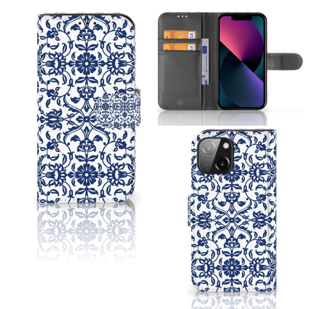 iPhone 13 Mini Hoesje Flower Blue