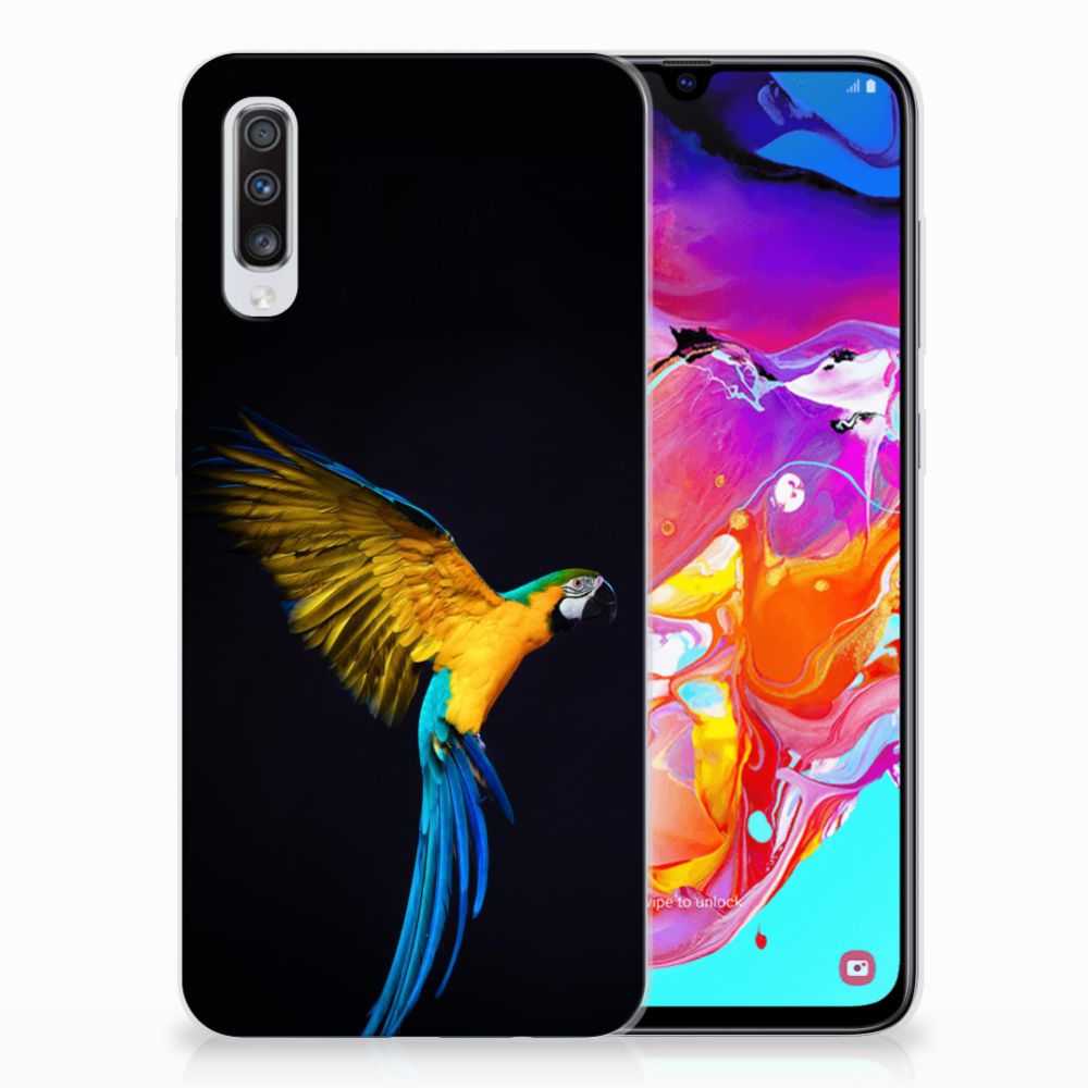 Samsung Galaxy A70 TPU Hoesje Papegaai