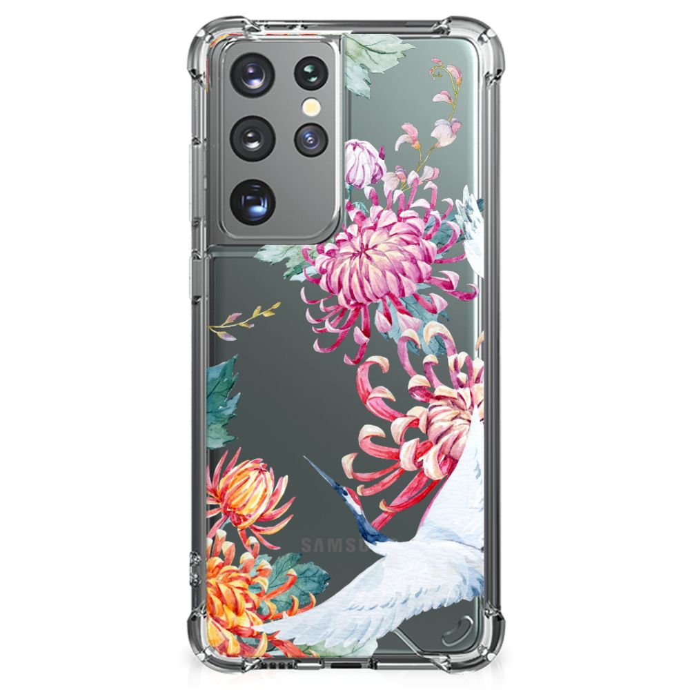 Samsung Galaxy S21 Ultra Case Anti-shock Bird Flowers B2C Telecom