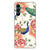 Case Anti-shock voor Samsung Galaxy A14 5G/4G Pink Peacock met kleurrijke pauwen en bloemenprint