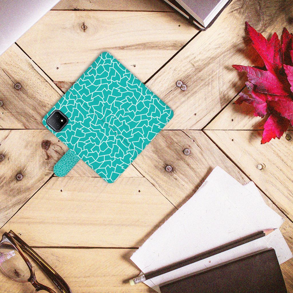 OPPO A73 5G Hoesje Cracks Blue