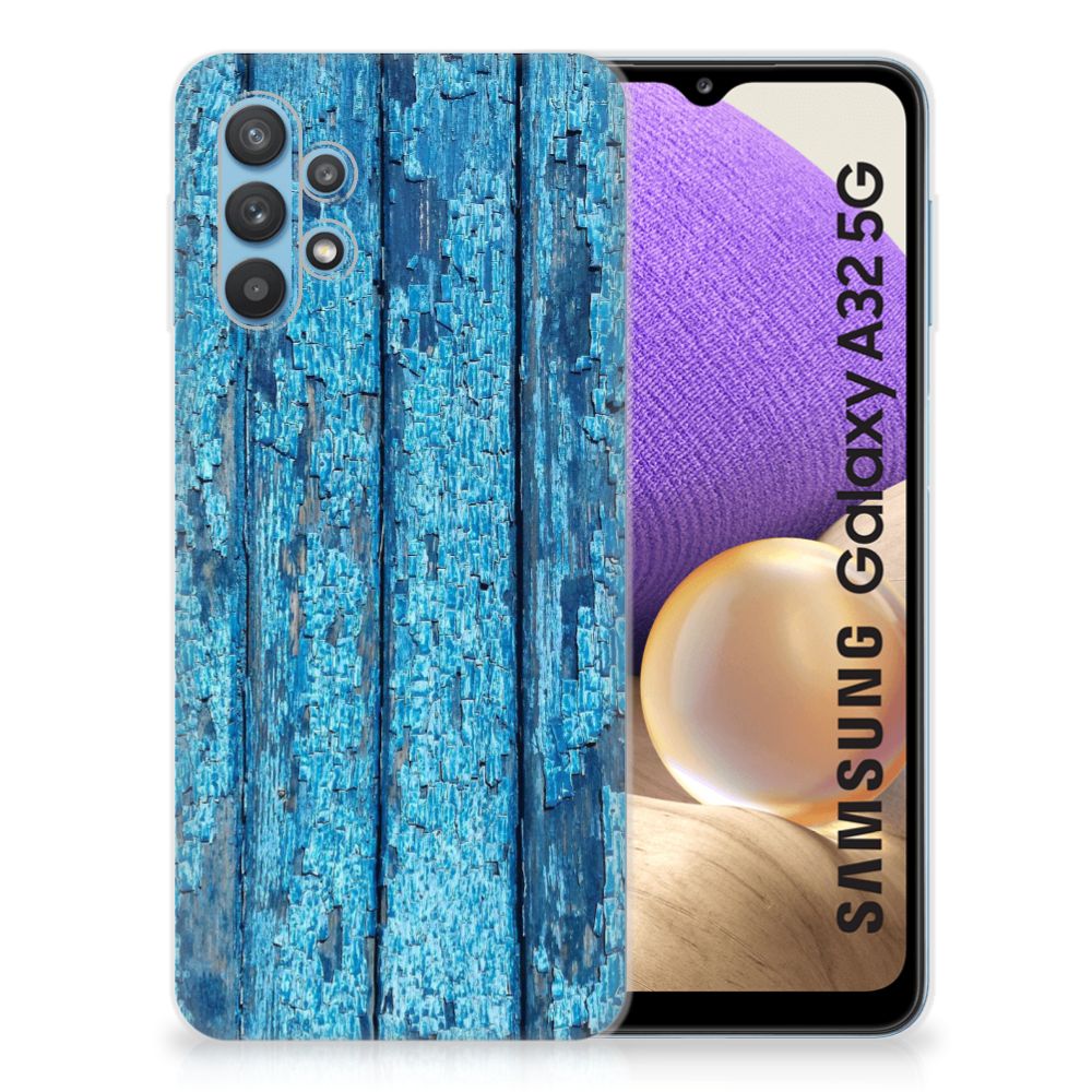Samsung Galaxy A32 5G Bumper Hoesje Wood Blue B2C Telecom