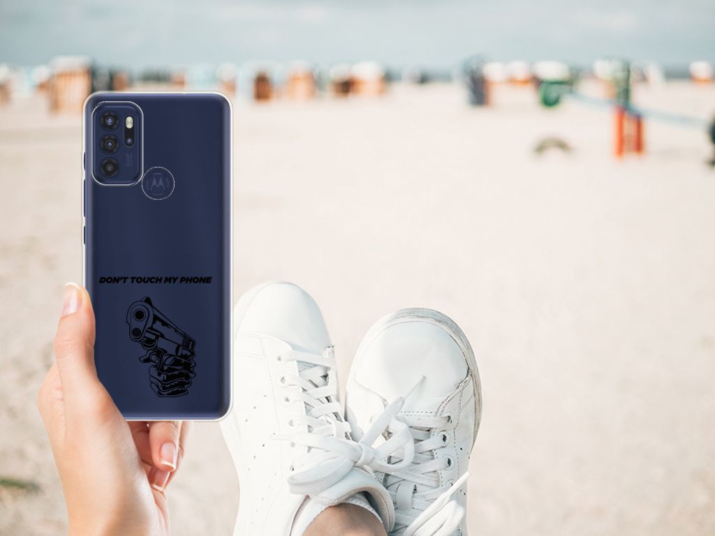 Motorola Moto G60s Silicone-hoesje Gun Don't Touch My Phone B2C Telecom