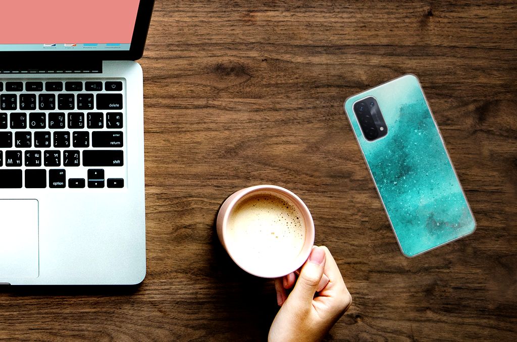 Hoesje maken OPPO A74 5G | A54 5G Painting Blue B2C Telecom