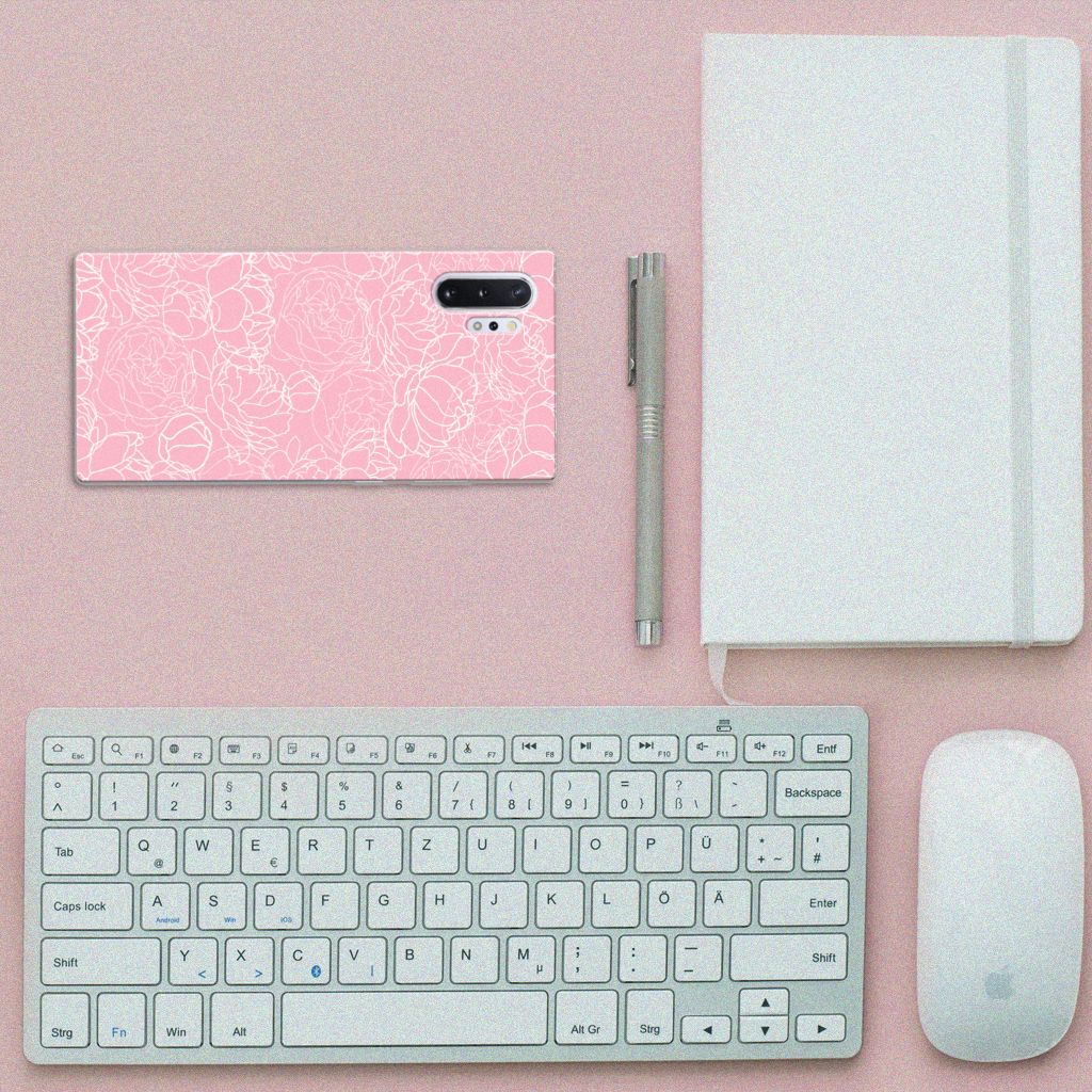Samsung Galaxy Note 10 Plus TPU Case White Flowers