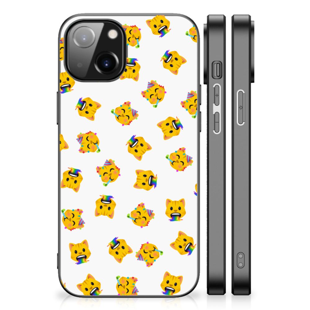 Back Case voor Apple iPhone 13 | iPhone 14 Katten Emojis