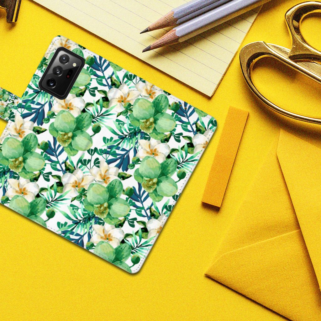 Samsung Galaxy Note20 Ultra Hoesje Orchidee Groen