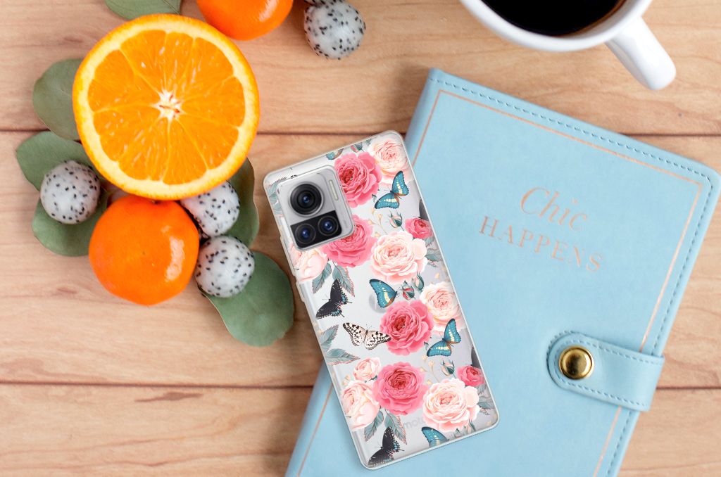 Motorola Moto X30 Pro TPU Case Butterfly Roses B2C Telecom