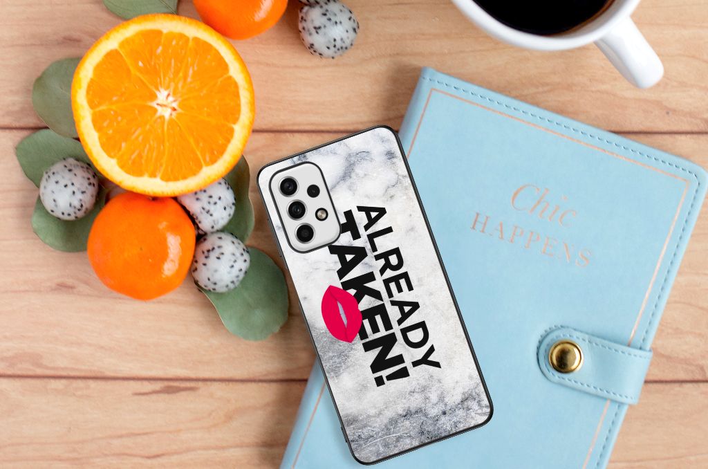 Samsung Galaxy A23 Telefoon Hoesje met tekst Already Taken White B2C Telecom