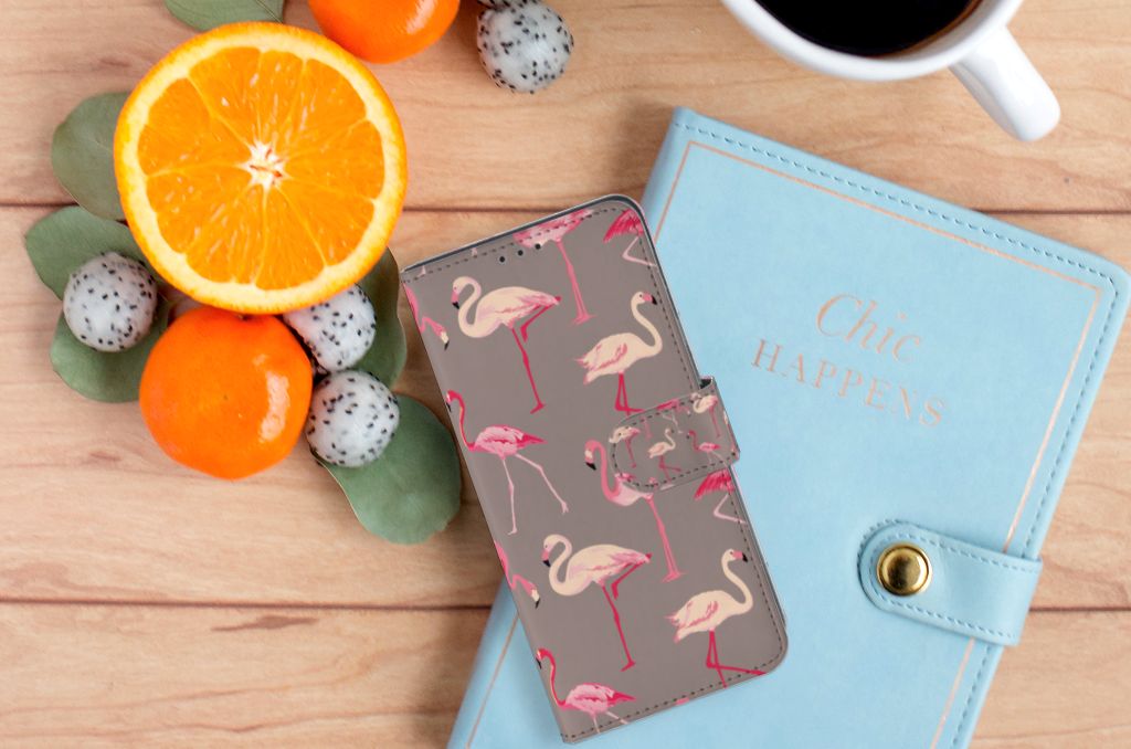 OPPO A91 | Reno3 Telefoonhoesje met Pasjes Flamingo